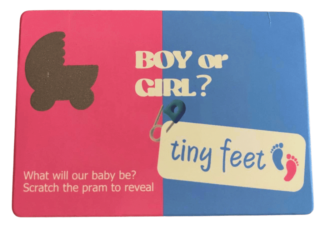 Baby Tyme Gender reveal scatch card